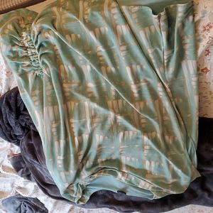 3x rafaella blouse. Light green, tan and cream sleeveless blouse